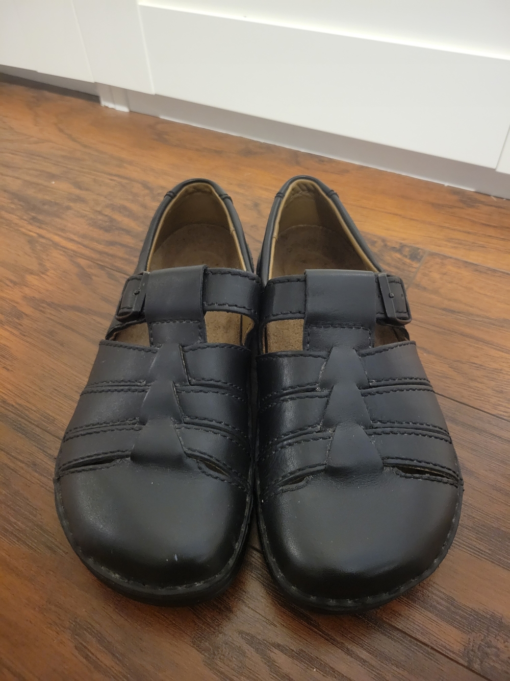 Birkenstock Black Leather Fisherman Mules